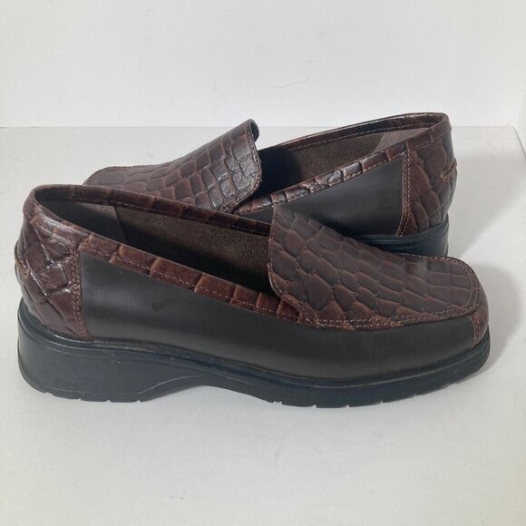 Kenneth Cole Shoes - Womens Kenneth Cole New York Brown Leather Crocodile Loafer 7